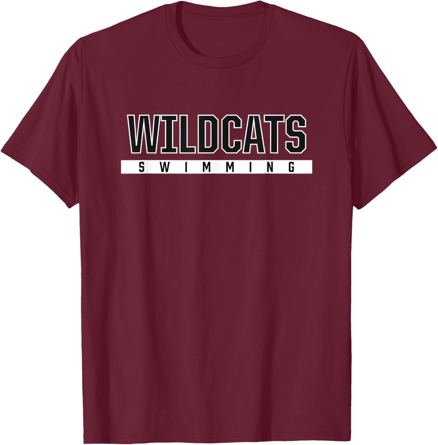 Wildcats Clovis High School Swimming T-Shirt - T-Shirt | Maroon