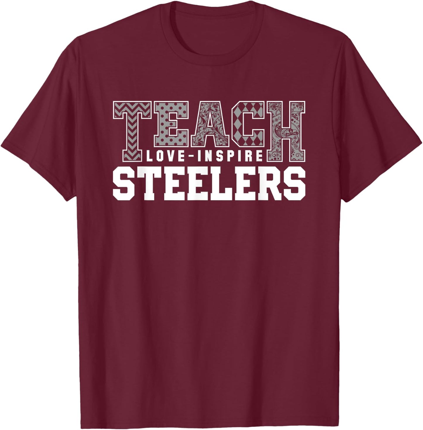 Steelers Fontana Teach Love Inspire Slogan HS T-Shirt - T-Shirt | Maroon