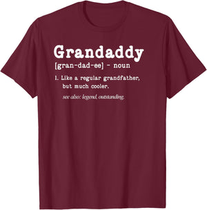 Grandaddy Definition Father's Day Dad Grandpa T-Shirt - T-Shirt | Maroon