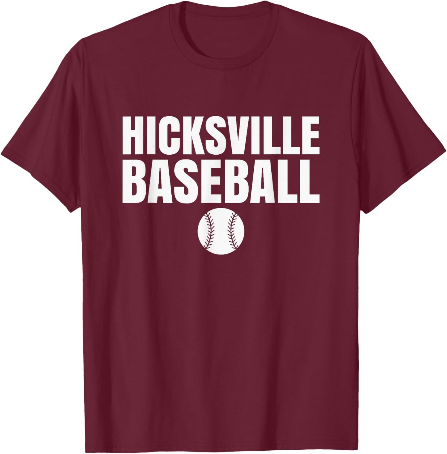 Hicksville High School Baseball T-Shirt - T-Shirt | Maroon
