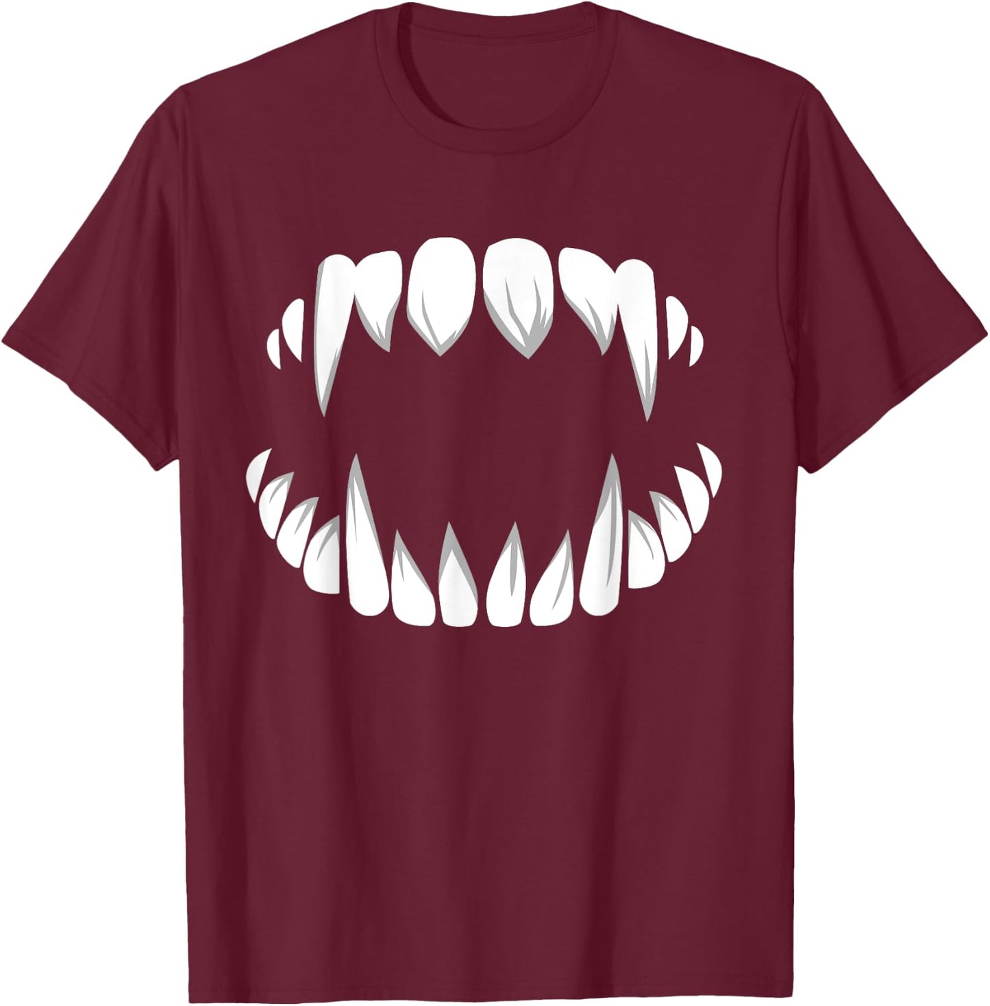 Vampire Teeth Dracula Fangs Halloween Monster Costume Outfit T-Shirt - T-Shirt | Maroon