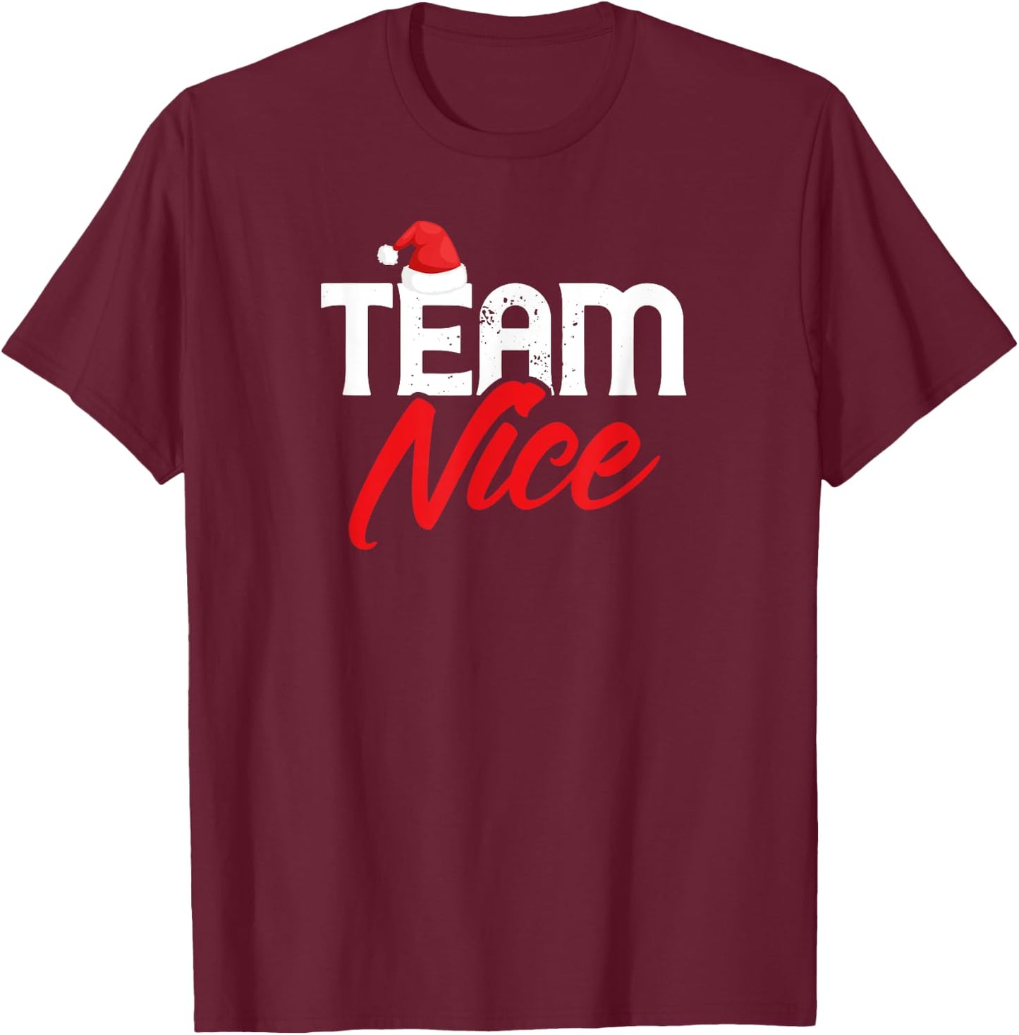 Team Nice Shirt Funny Couple Matching Outfit Team Naughty T-Shirt - T-Shirt | Maroon