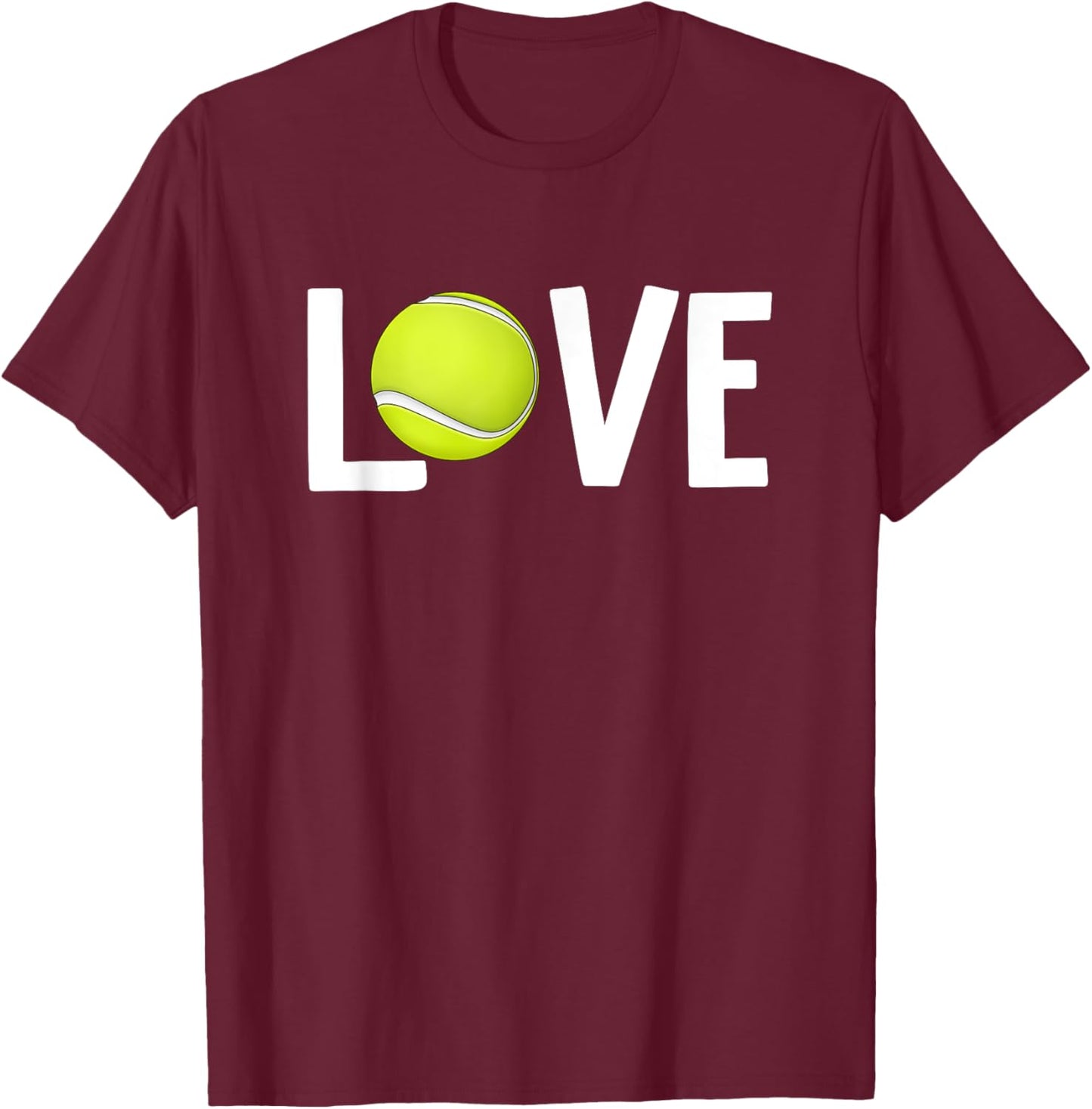 Valentine's Day LOVE Tennis T-Shirt - T-Shirt | Maroon