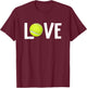 Valentine's Day LOVE Tennis T-Shirt - T-Shirt | Maroon
