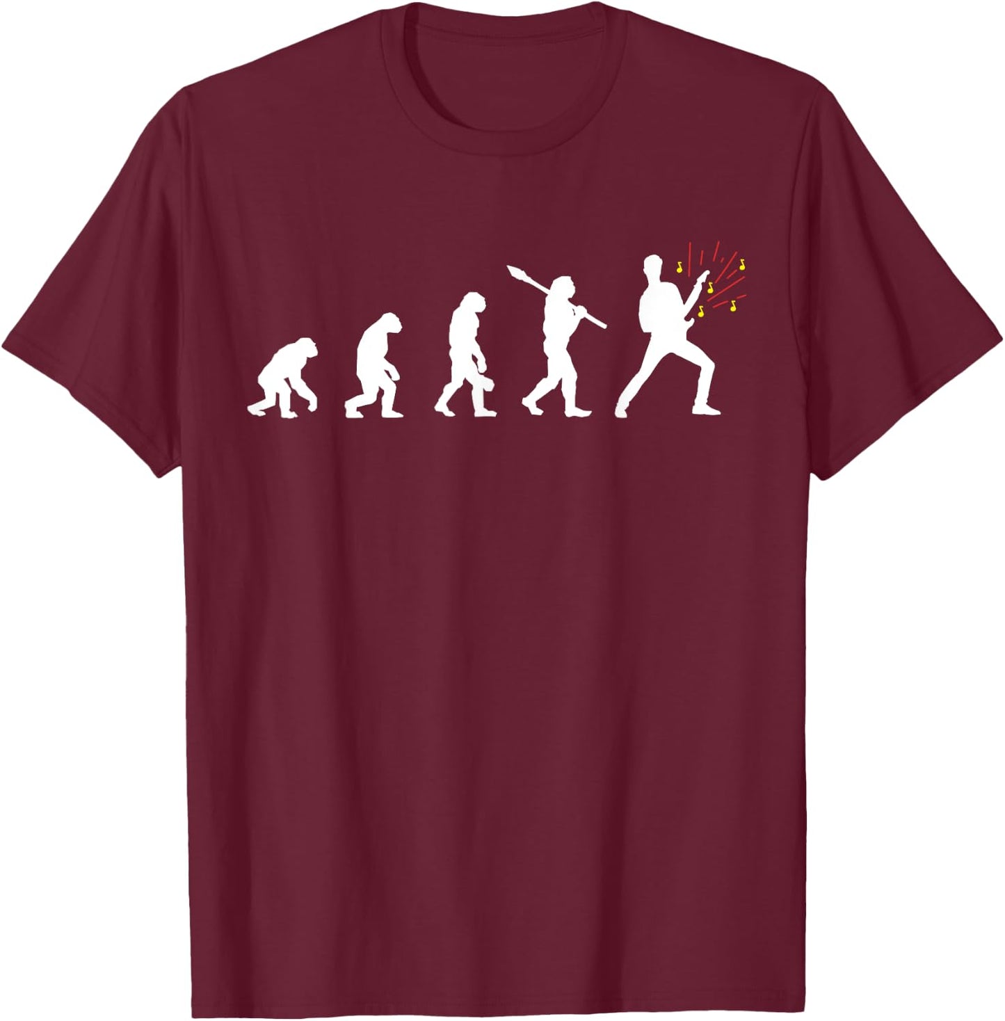 Evolution Of Man Guitar, Rock Shirt, Guitarist Gift T-Shirt - T-Shirt | Maroon