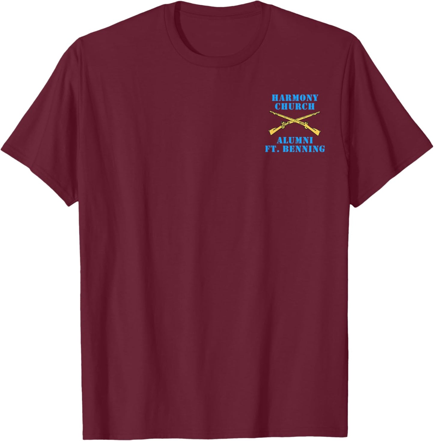 Harmony Church Alumni Ft. Benning Infantry Veteran Grunt T-Shirt - T-Shirt | Maroon