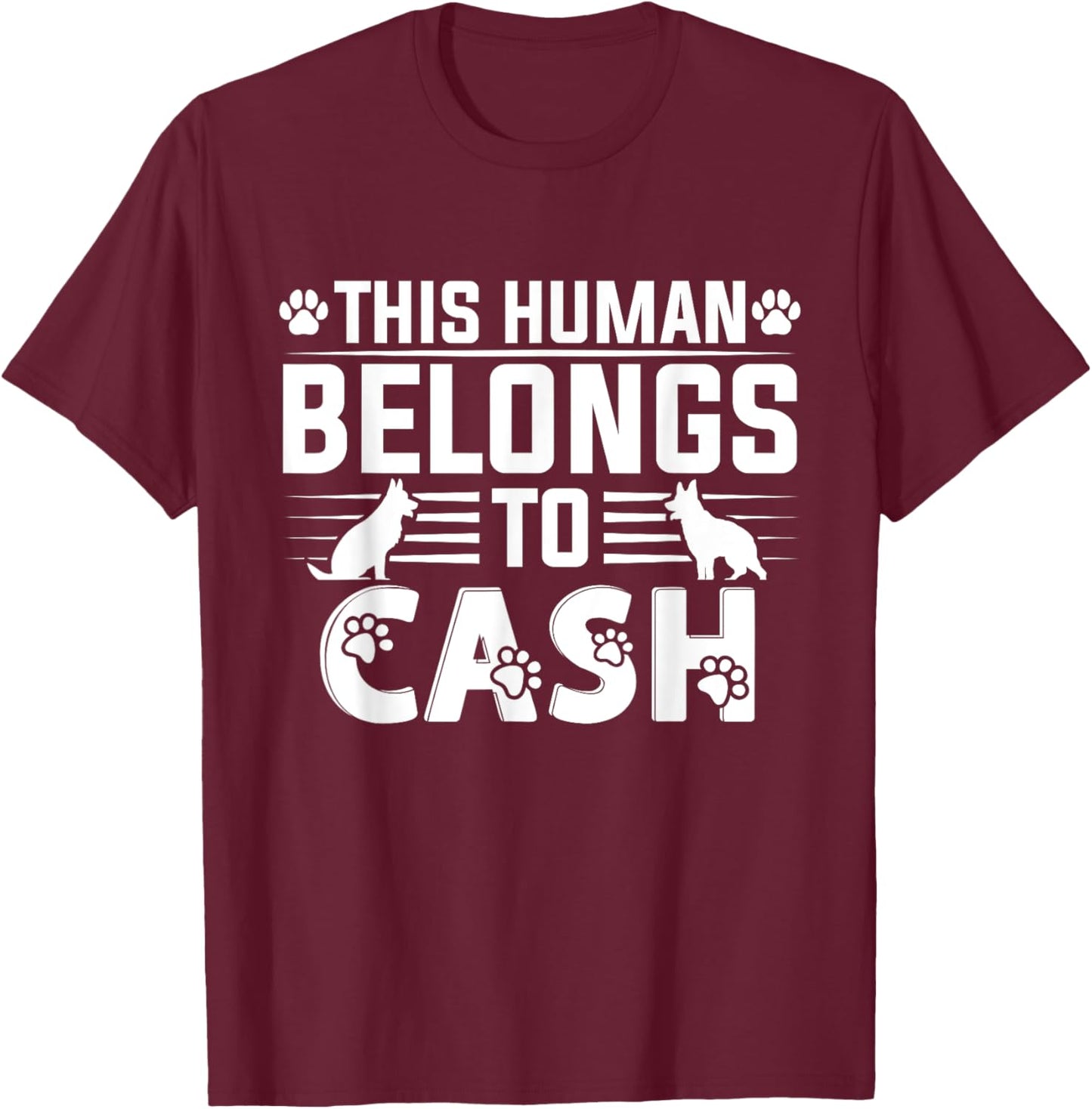 Dog Name Cash Personalized Gift Pet Dog Cash T-Shirt - T-Shirt | Maroon