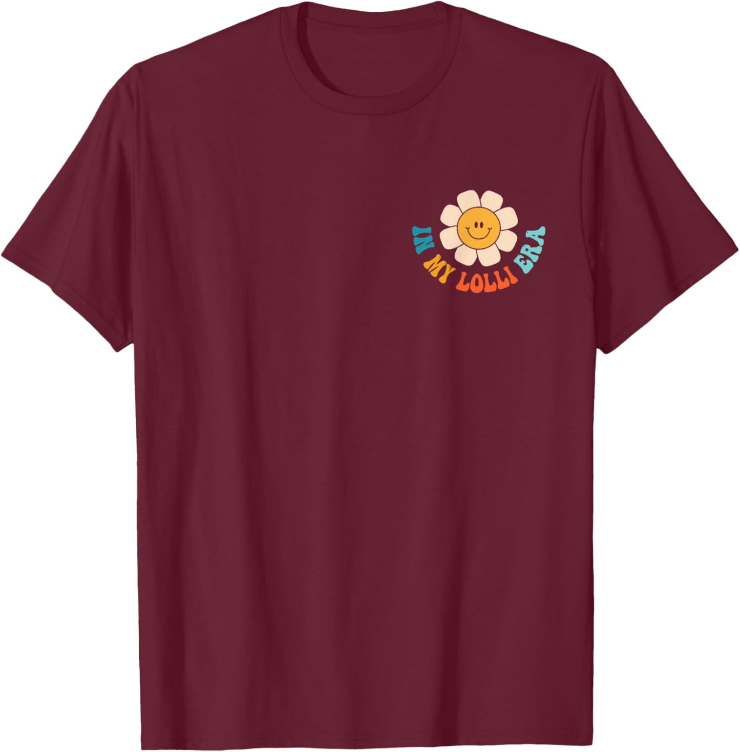 In My Era Series -Adults Retro - Black, Small - In My Lolli Era Baby Announcement T-Shirt - T-Shirt | Maroon
