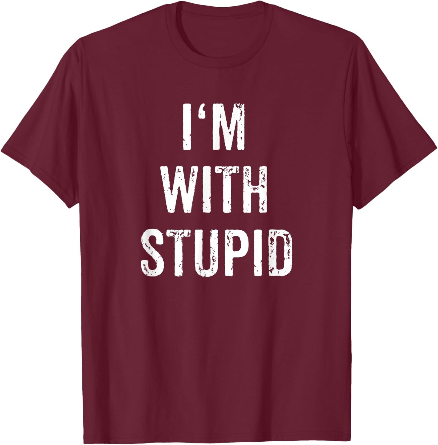 I'm With Stupid Couple Best Friend Part 1 Matching Set T-Shirt - T-Shirt | Maroon