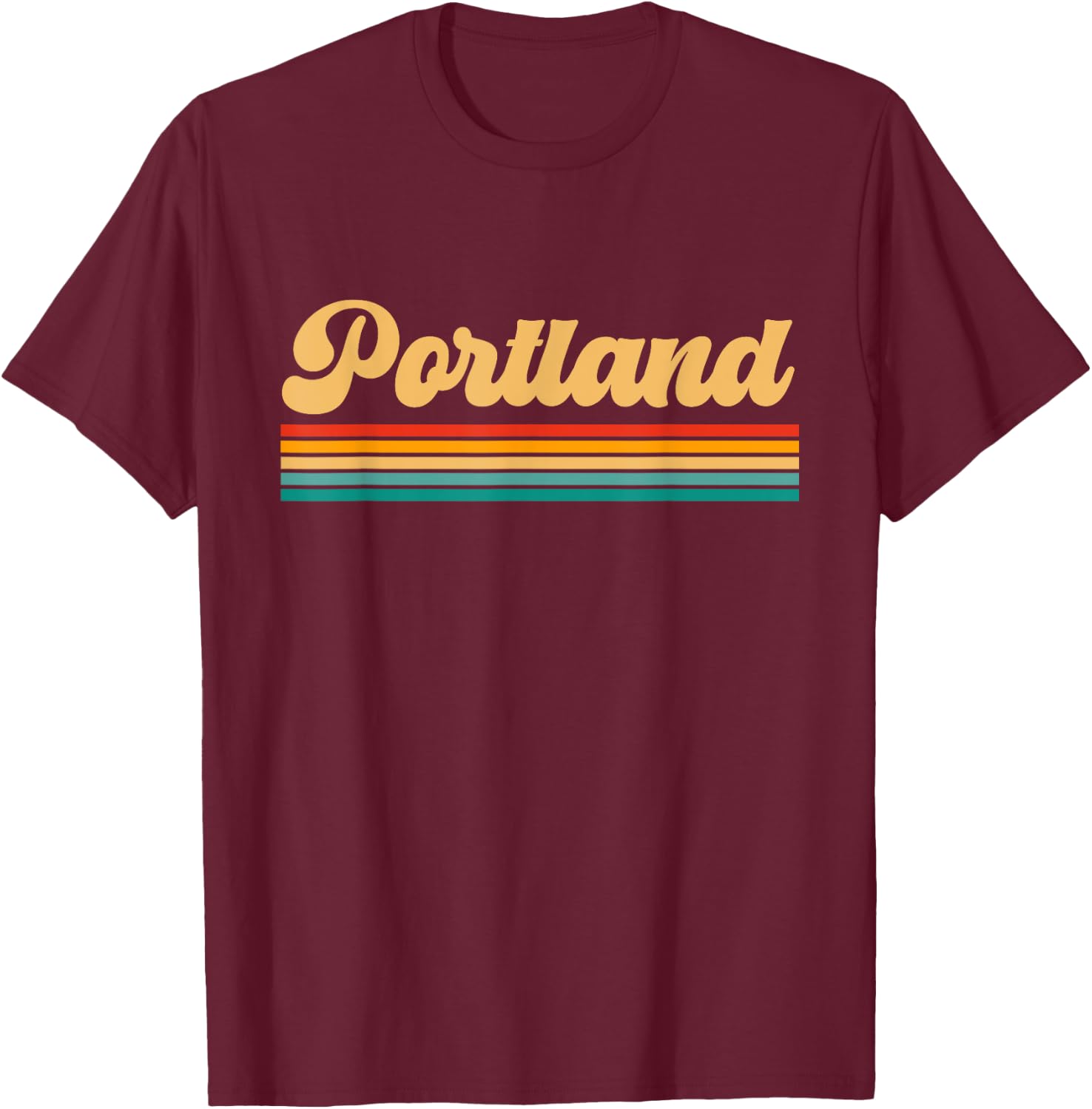 Retro Portland Oregon T-Shirt - T-Shirt | Maroon