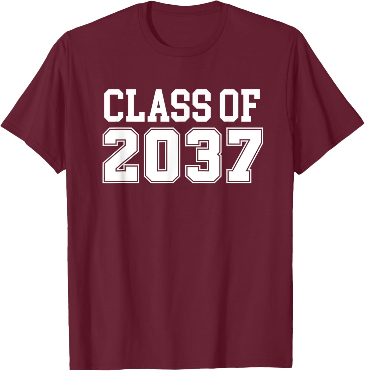 Grow with Me Class of 2037 Kindergarten to Graduation T-Shirt - T-Shirt | Maroon