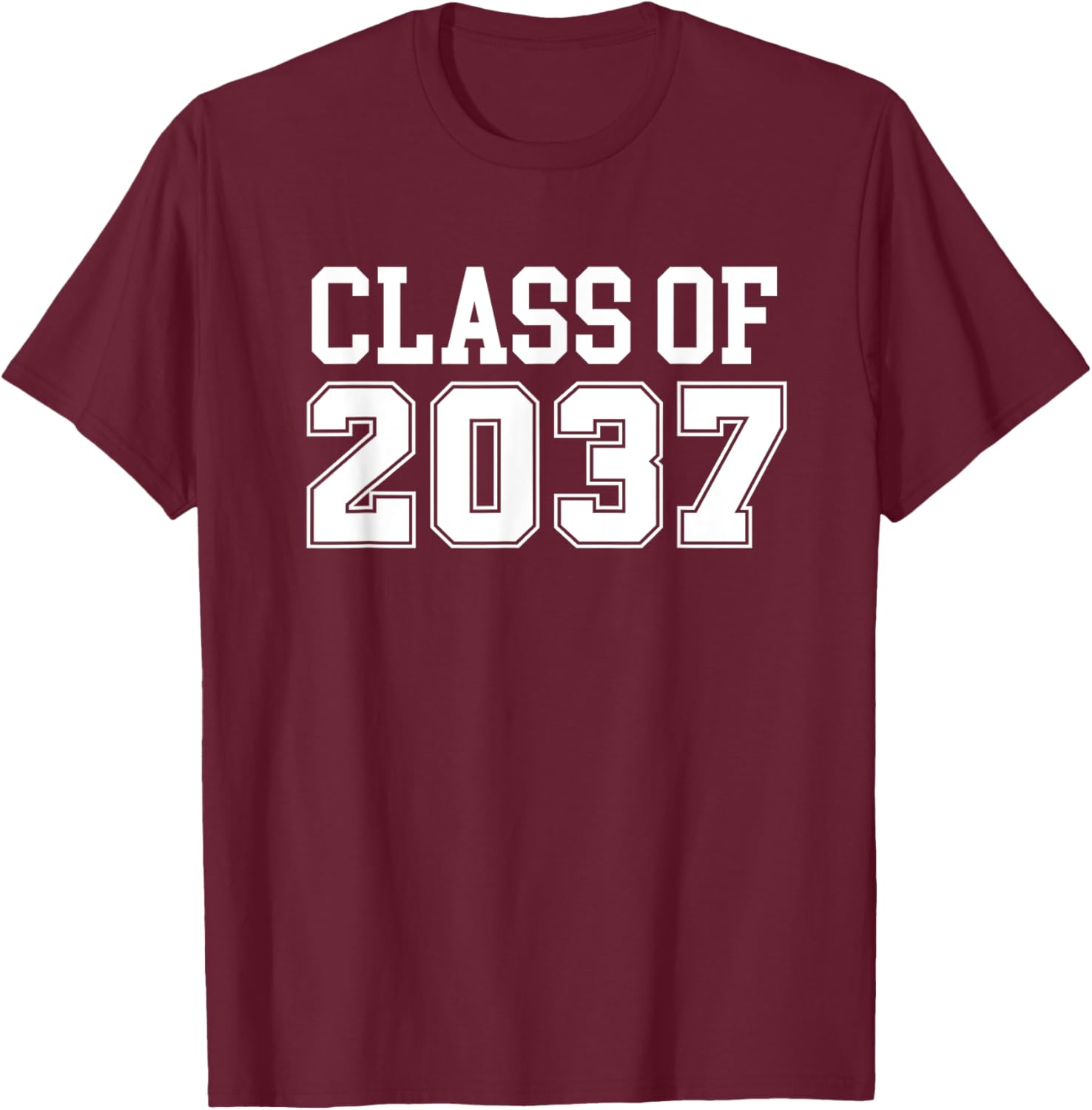 Grow with Me Class of 2037 Kindergarten to Graduation T-Shirt - T-Shirt | Maroon