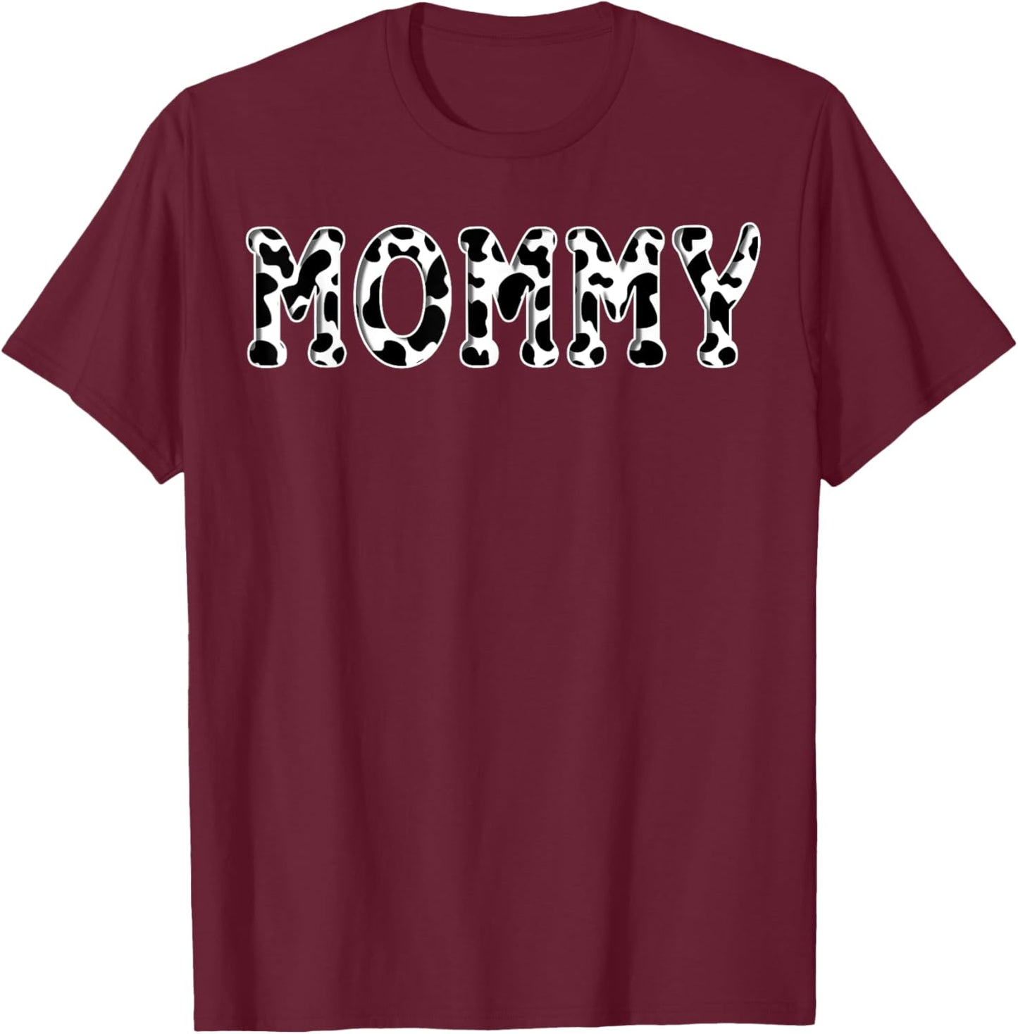 Cow Mommy Birthday Family Matching Girl Boy Farm Birthday T-Shirt - T-Shirt | Maroon