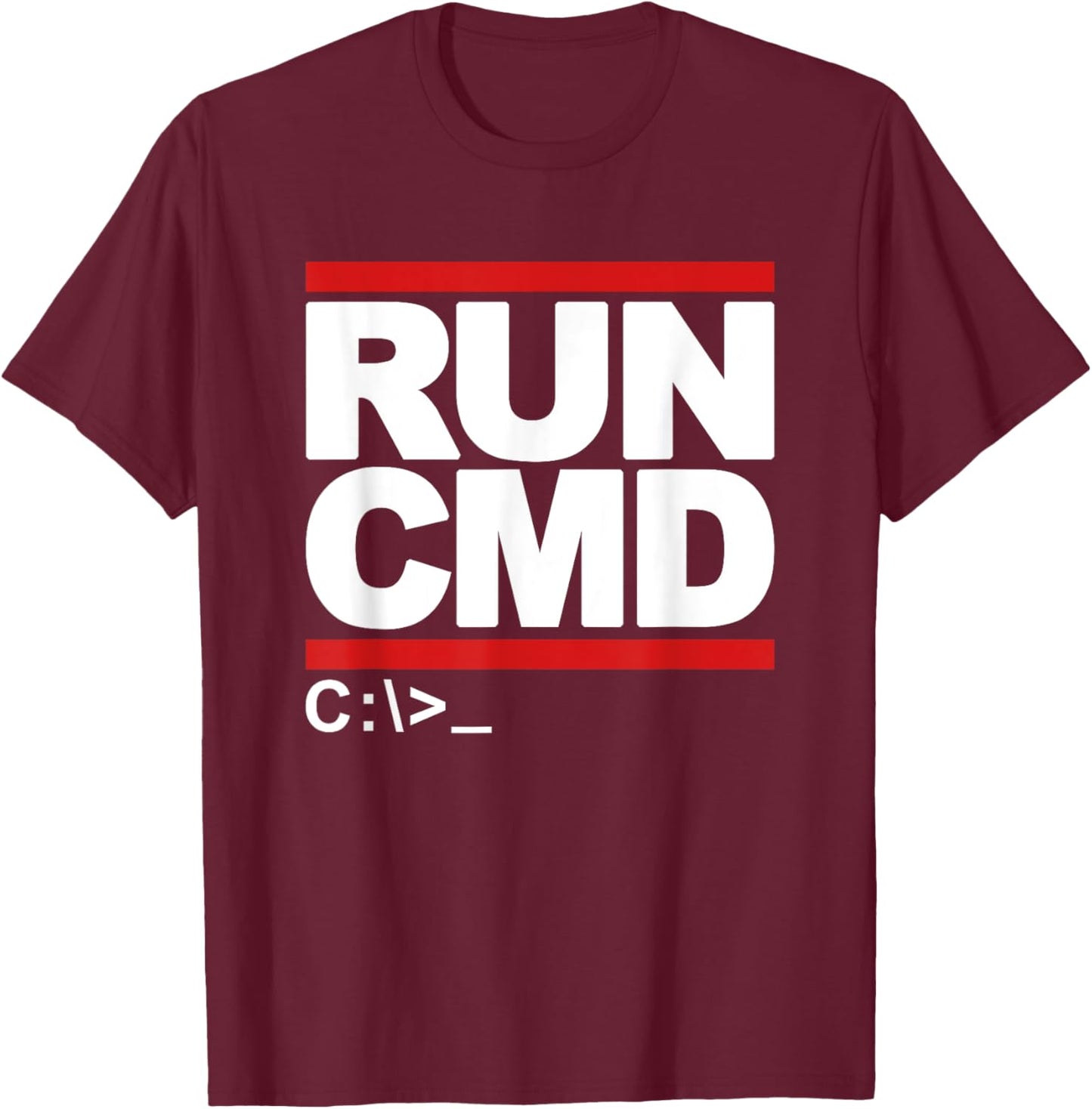 Funny Run CMD Programming Coding T-Shirt - T-Shirt | Maroon