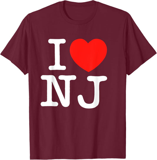 I heart NJ T-Shirt - T-Shirt | Maroon
