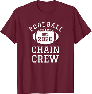 Football Chain Crew Est. 2020 Football Team T-Shirt - T-Shirt | Maroon