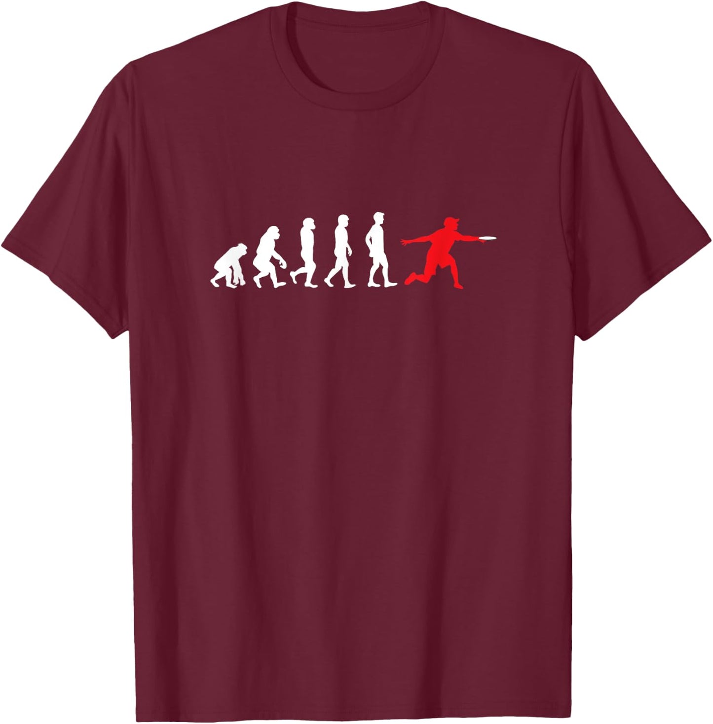 Ultimate Disc Flying Evolution Friskee Sports Player Gift T-Shirt - T-Shirt | Maroon