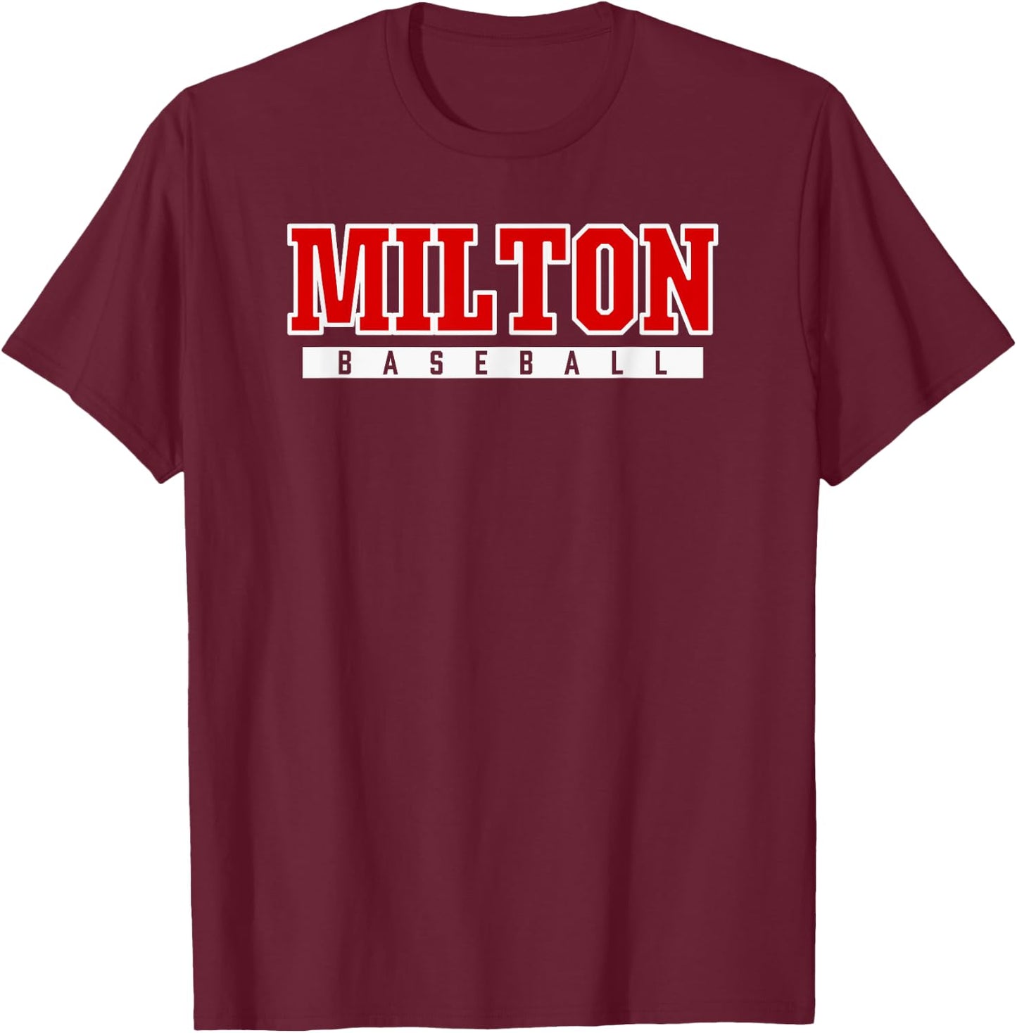 Milton High School Baseball T-Shirt - T-Shirt | Maroon