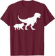 T-Rex Walking a Dog Funny Border Collie Dad Dog Lovers T-Shirt - T-Shirt | Maroon