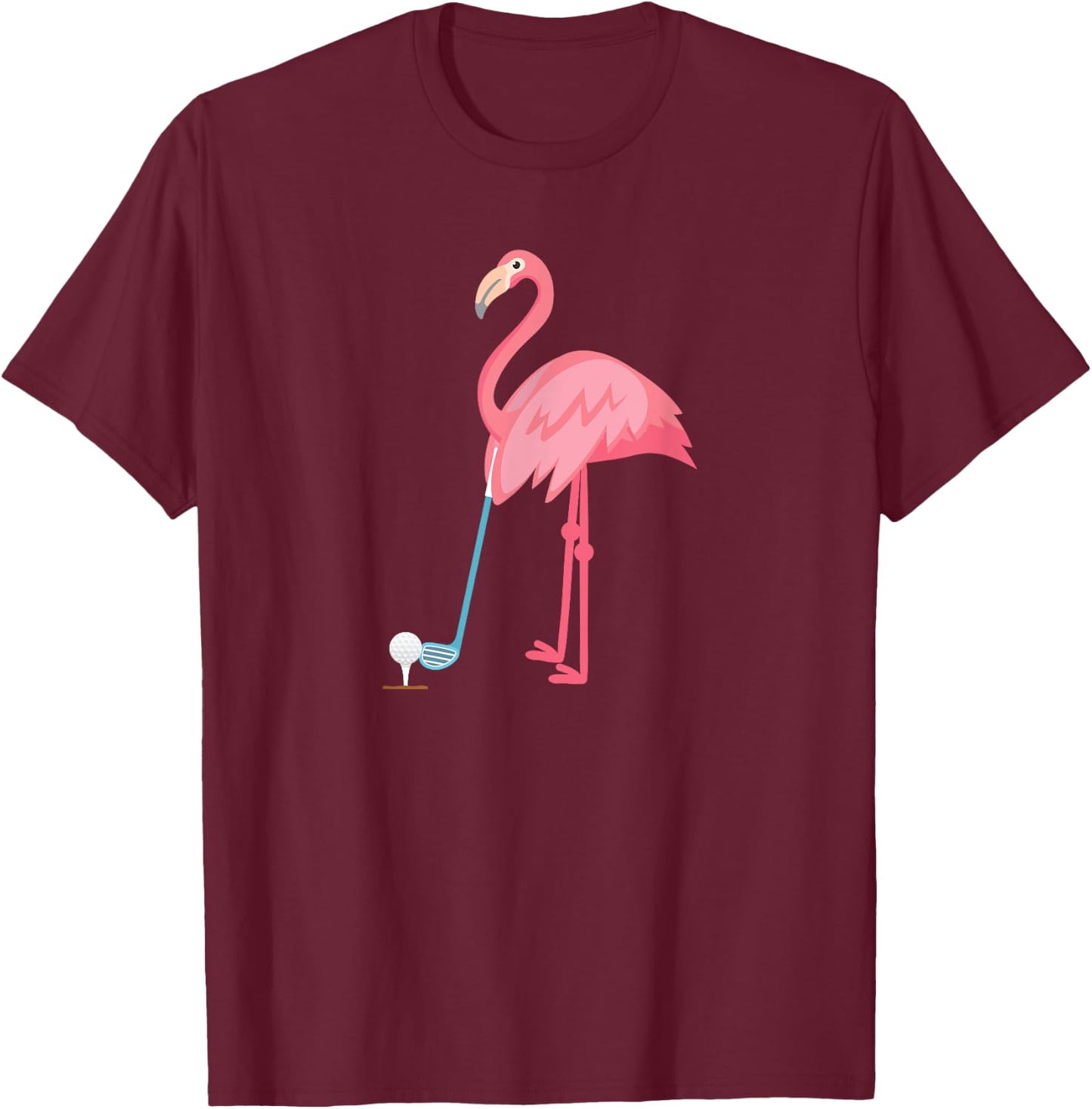 Golf Flamingo Lover Gift Floral Women Men Funny Summer Cute T-Shirt - T-Shirt | Maroon