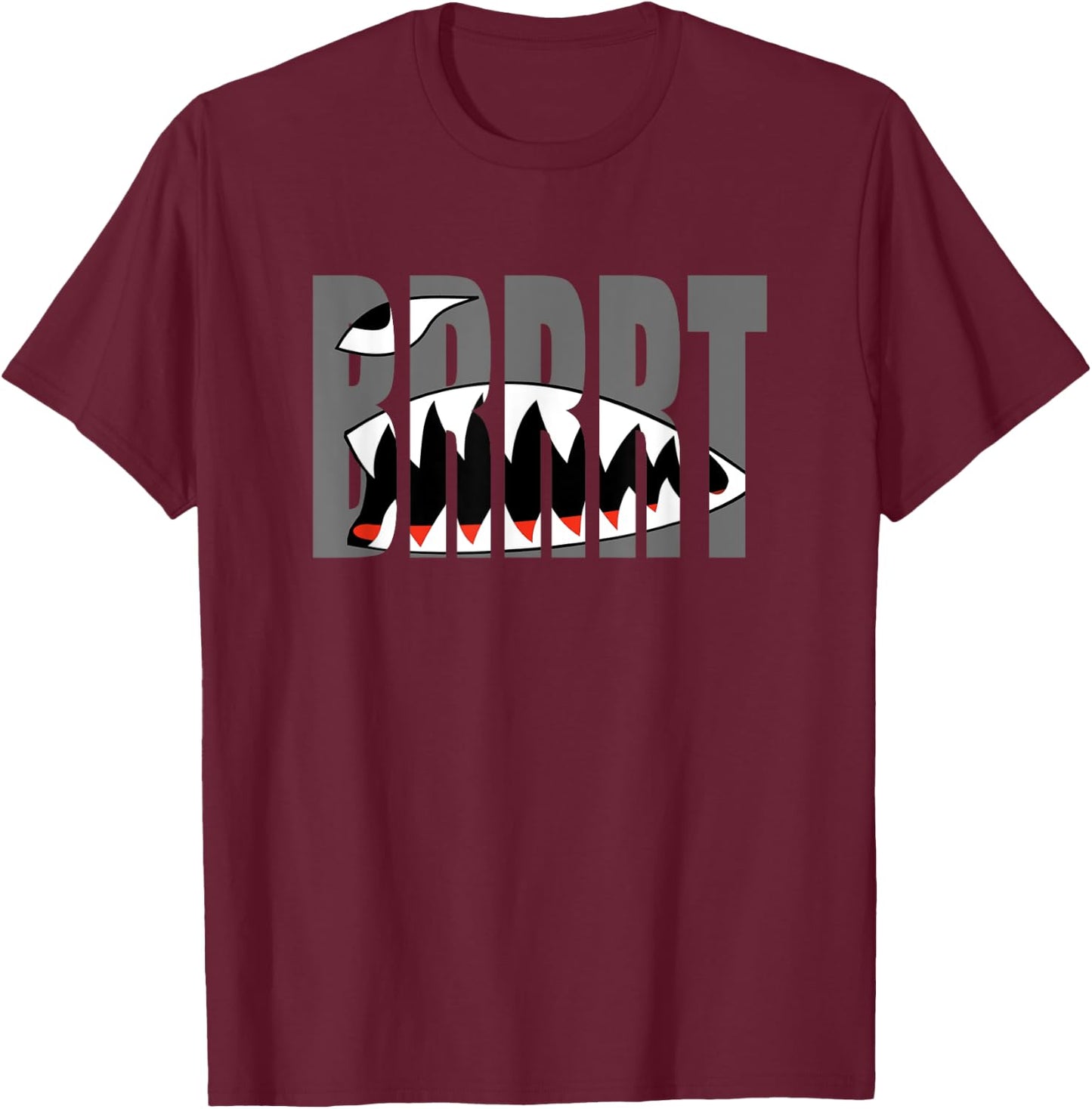 Fairchild A10 A-10 Thunderbolt Warthog Brrrt Shark mouth T-Shirt - T-Shirt | Maroon
