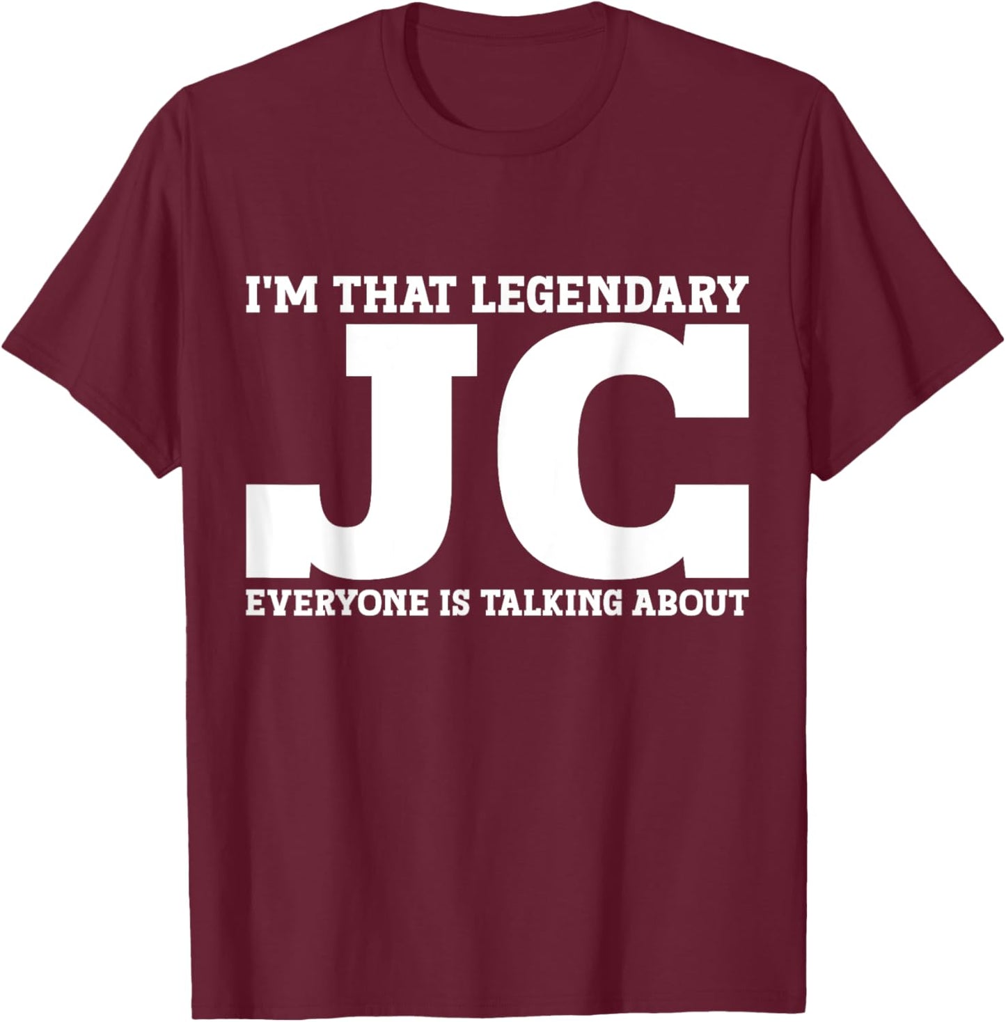 Jc Personal Name First Name Funny Jc T-Shirt - T-Shirt | Maroon