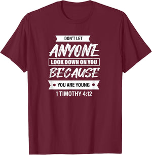 1 Timothy 4:12 - Bible Verse Christian & Men T-Shirt - T-Shirt | Maroon