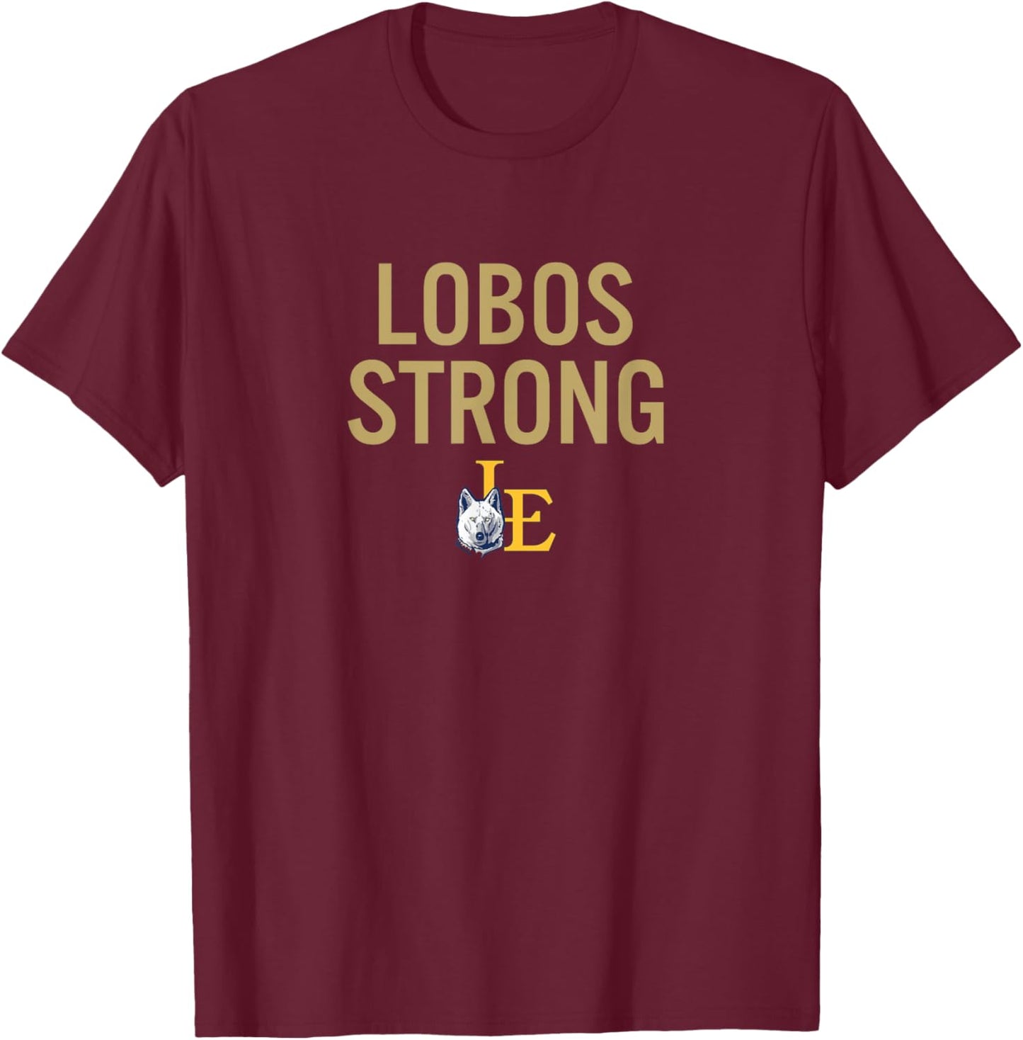 Little Elm Lobos Logo Strong HS T-Shirt - T-Shirt | Maroon