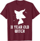 11 Year Old Witch Birthday Party Theme Halloween Costume T-Shirt - T-Shirt | Maroon