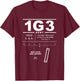 Kent State Univ. Airport Ohio 1G3 T-Shirt - T-Shirt | Maroon