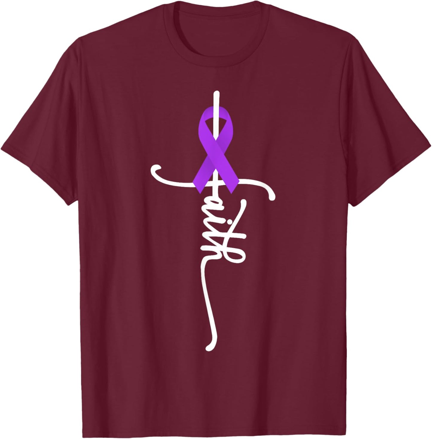 Hodgkin Lymphoma Cancer Faith Hodgkin's Lymphoma Awareness T-Shirt - T-Shirt | Maroon