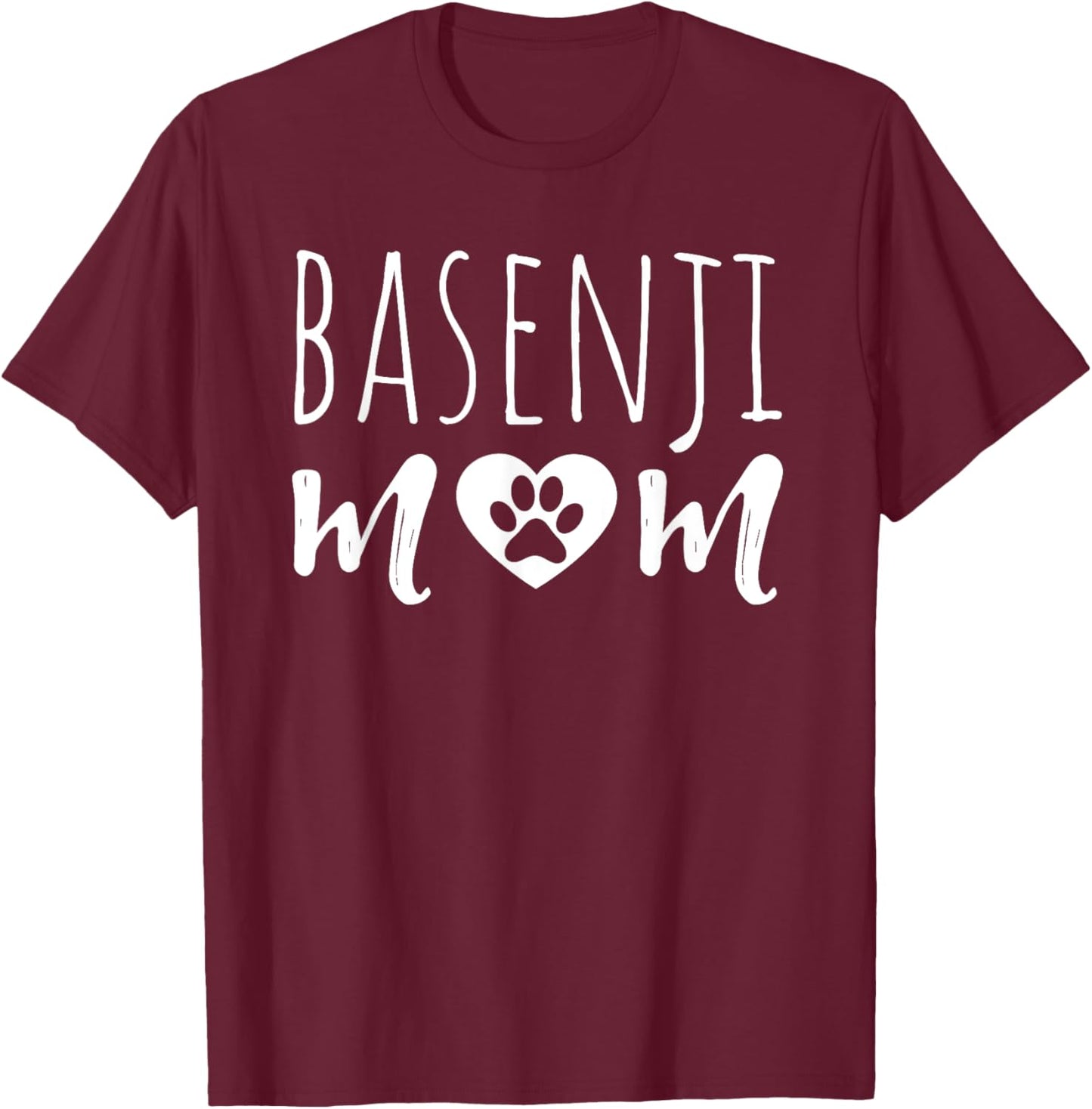 Basenji Mom Dog Lover Basenji Owner Basenji Mama Grandmother Women Girls Kids T-Shirt - T-Shirt | Maroon