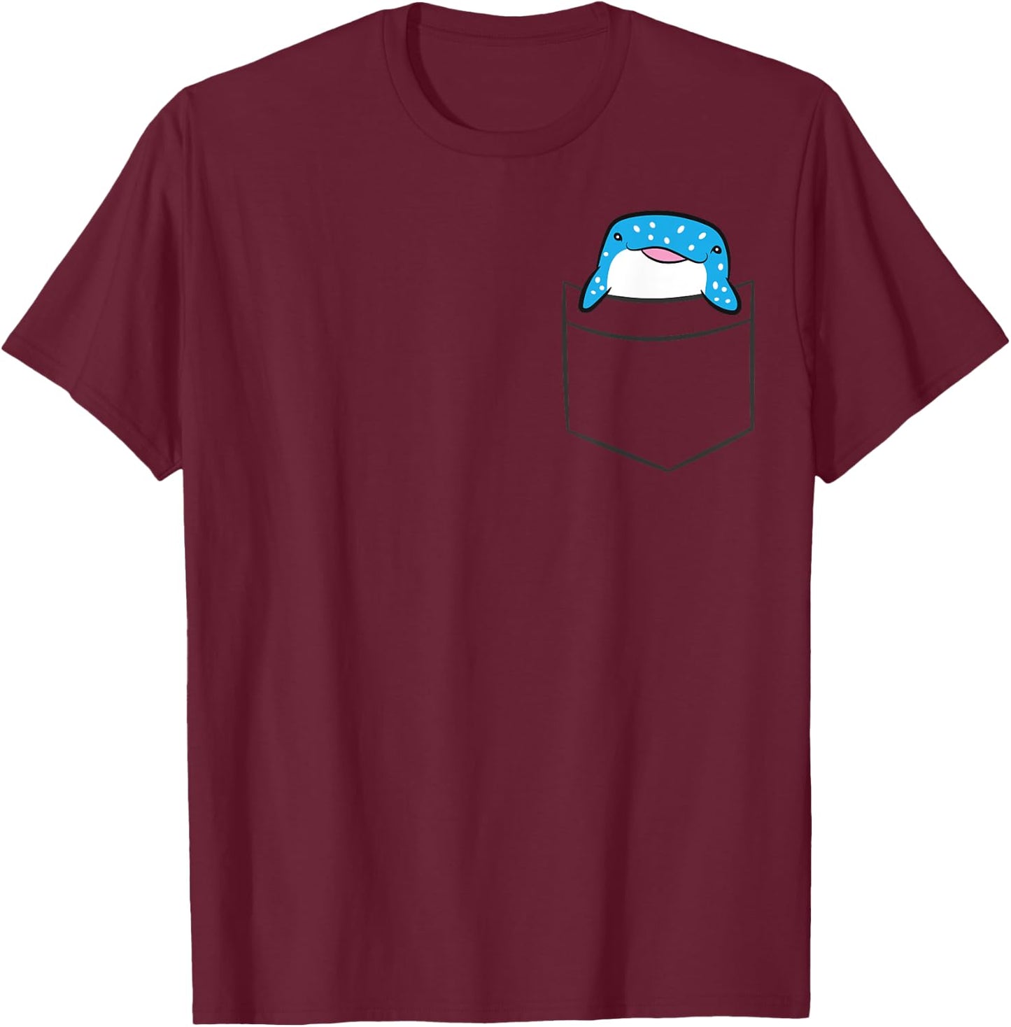 Whale Shark In The Pocket Ocean Animal Pocket Whale Shark T-Shirt - T-Shirt | Maroon