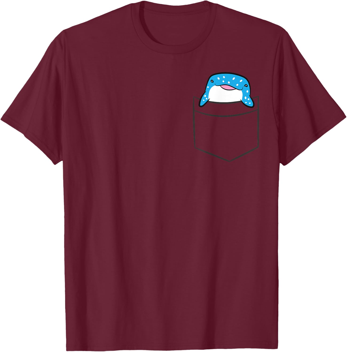Whale Shark In The Pocket Ocean Animal Pocket Whale Shark T-Shirt - T-Shirt | Maroon