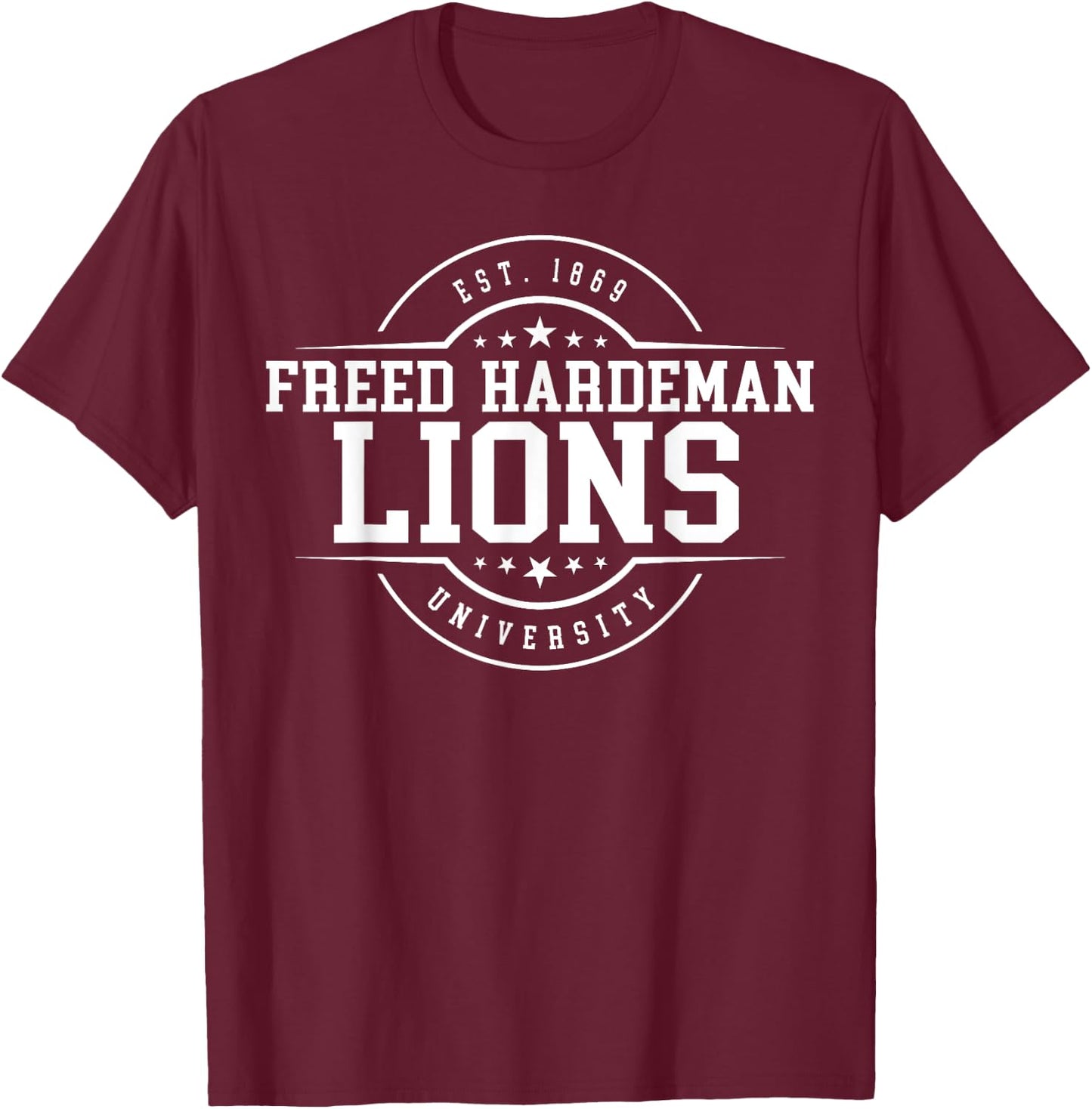 Freed-Hardeman University Lions Arch Vintage Classic Design T-Shirt - T-Shirt | Maroon