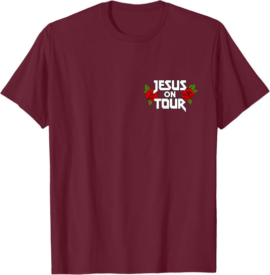 Jesus on Tour Jesus Freak Funny Christian Youth Group T-Shirt - T-Shirt | Maroon