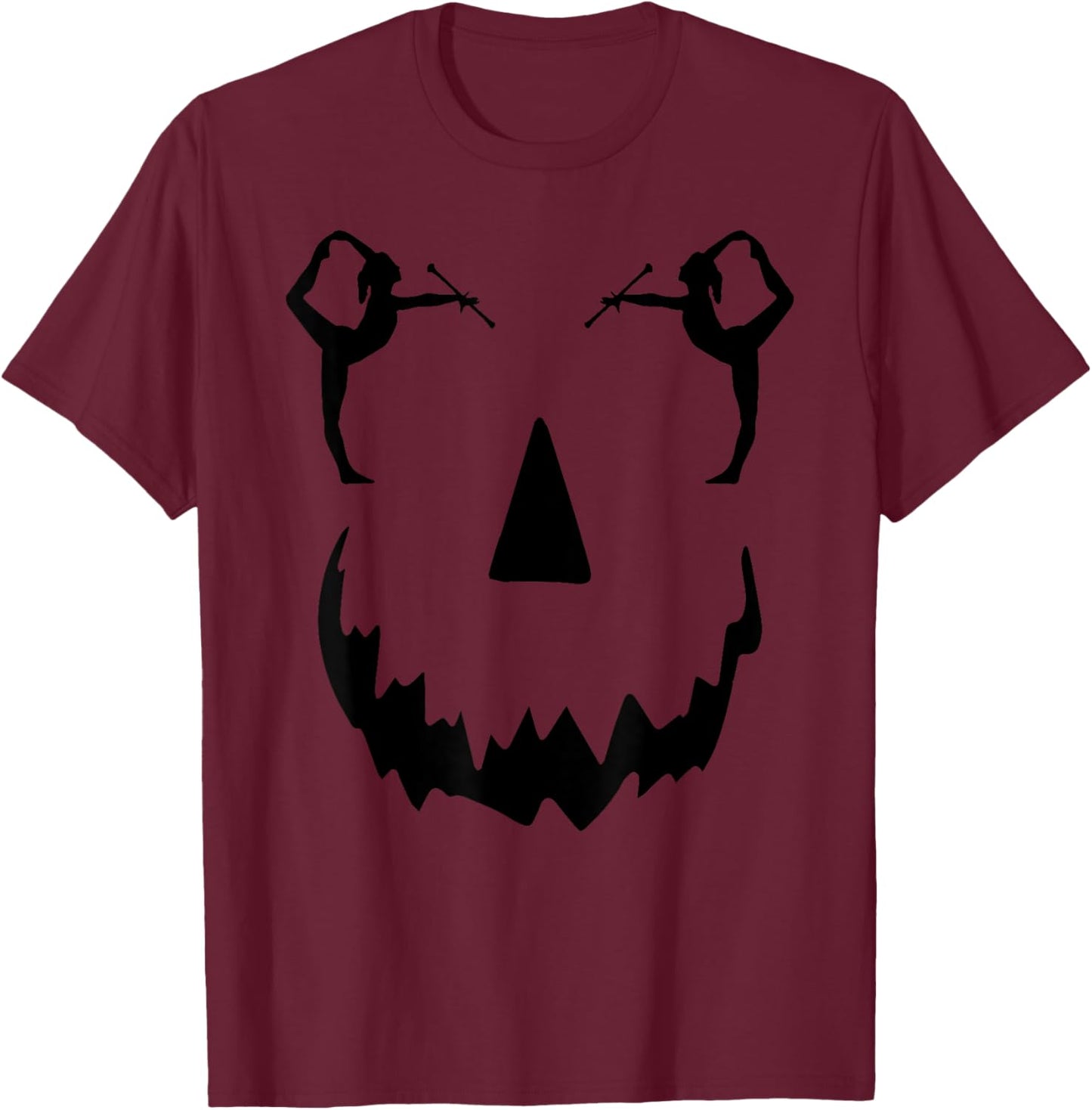 pumpkin Baton Twirler halloween T-Shirt - T-Shirt | Maroon