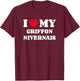 Griffons Nivernais I Love My Griffon Nivernais T-Shirt - T-Shirt | Maroon
