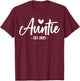 Auntie Est 2025 New Aunt First Time 2025 Promoted to Auntie T-Shirt - T-Shirt | Maroon