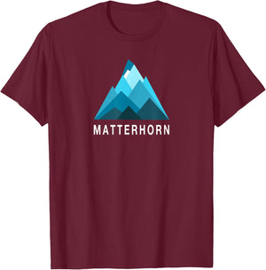 Matterhorn Switzerland Mountain Climbing Swiss Alps T-Shirt - T-Shirt | Maroon