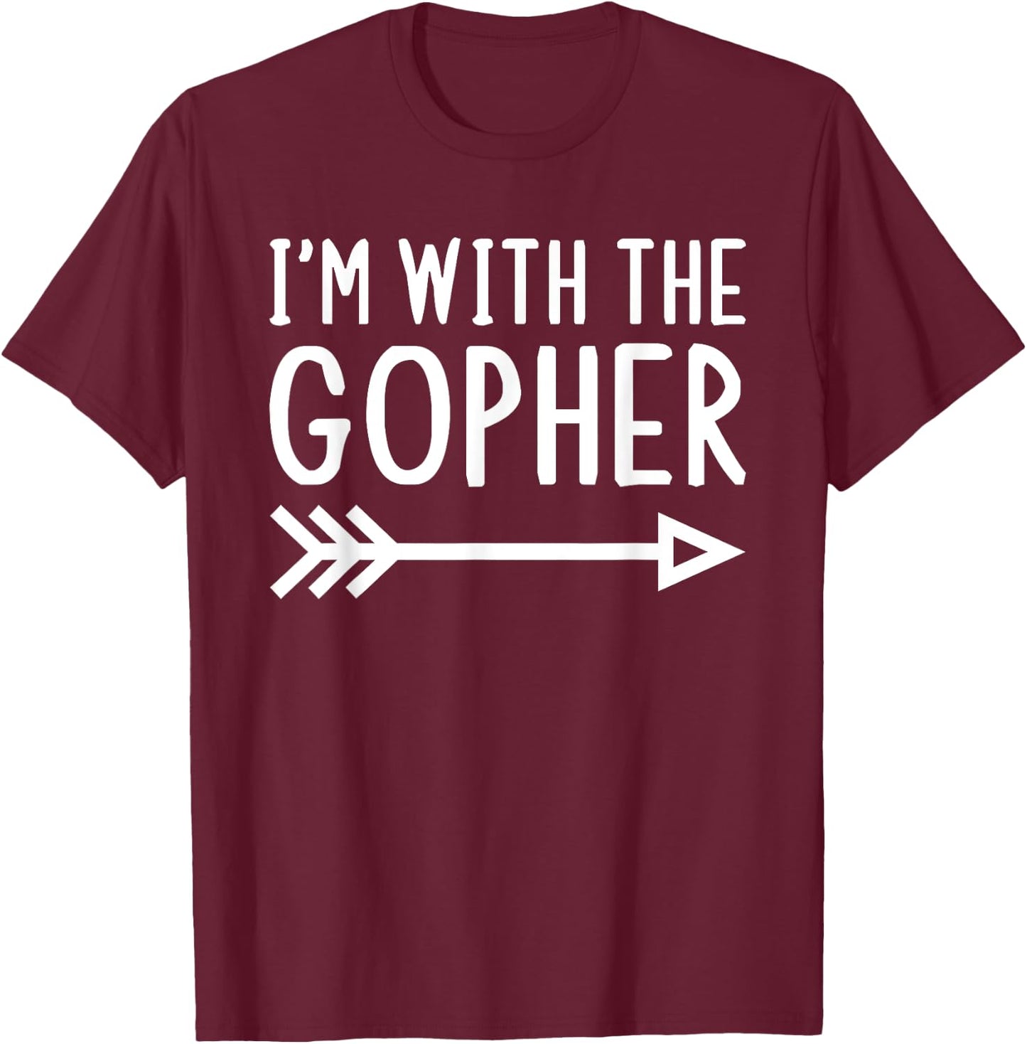 I'm With The Gopher Funny Matching Halloween Couple Costume T-Shirt - T-Shirt | Maroon
