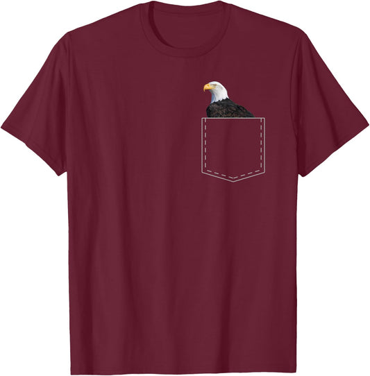 Bald Eagle Lover Gift Pocket Bird Of Prey Women Kids T-Shirt - T-Shirt | Maroon