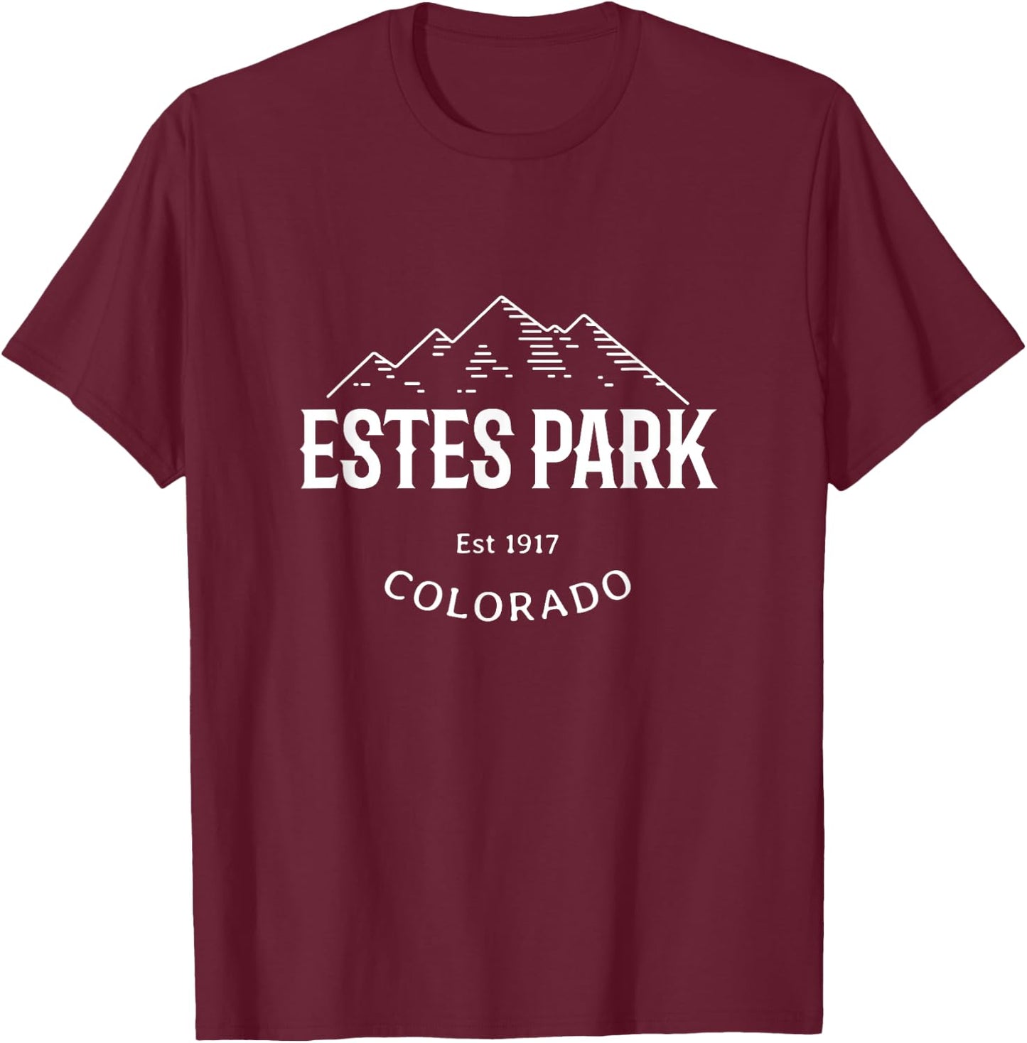 Original Estes Park Colorado Rocky Mountains Graphic Design T-Shirt - T-Shirt | Maroon