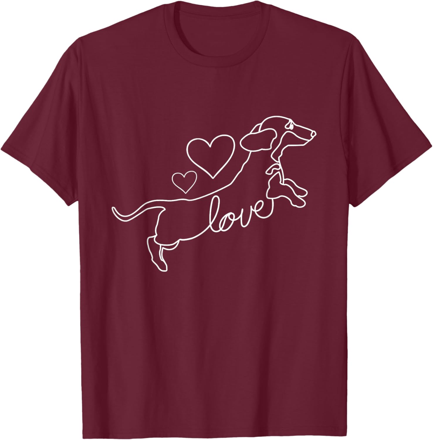 Love Dachshund Wiener Dog Lover Pet Trainer Breeder T-Shirt - T-Shirt | Maroon