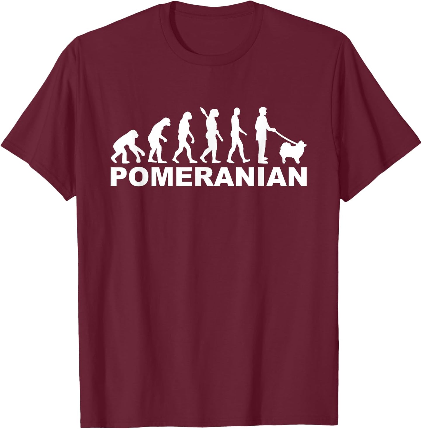 Pomeranian Evolution T-Shirt - T-Shirt | Maroon