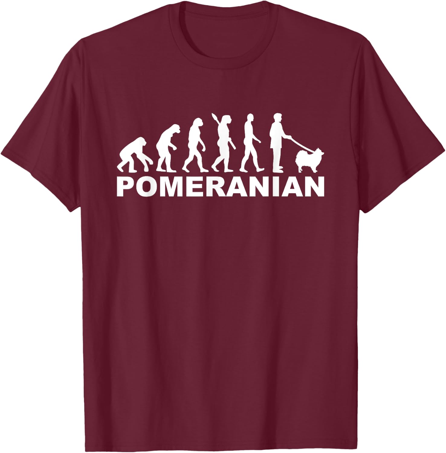 Pomeranian Evolution T-Shirt - T-Shirt | Maroon