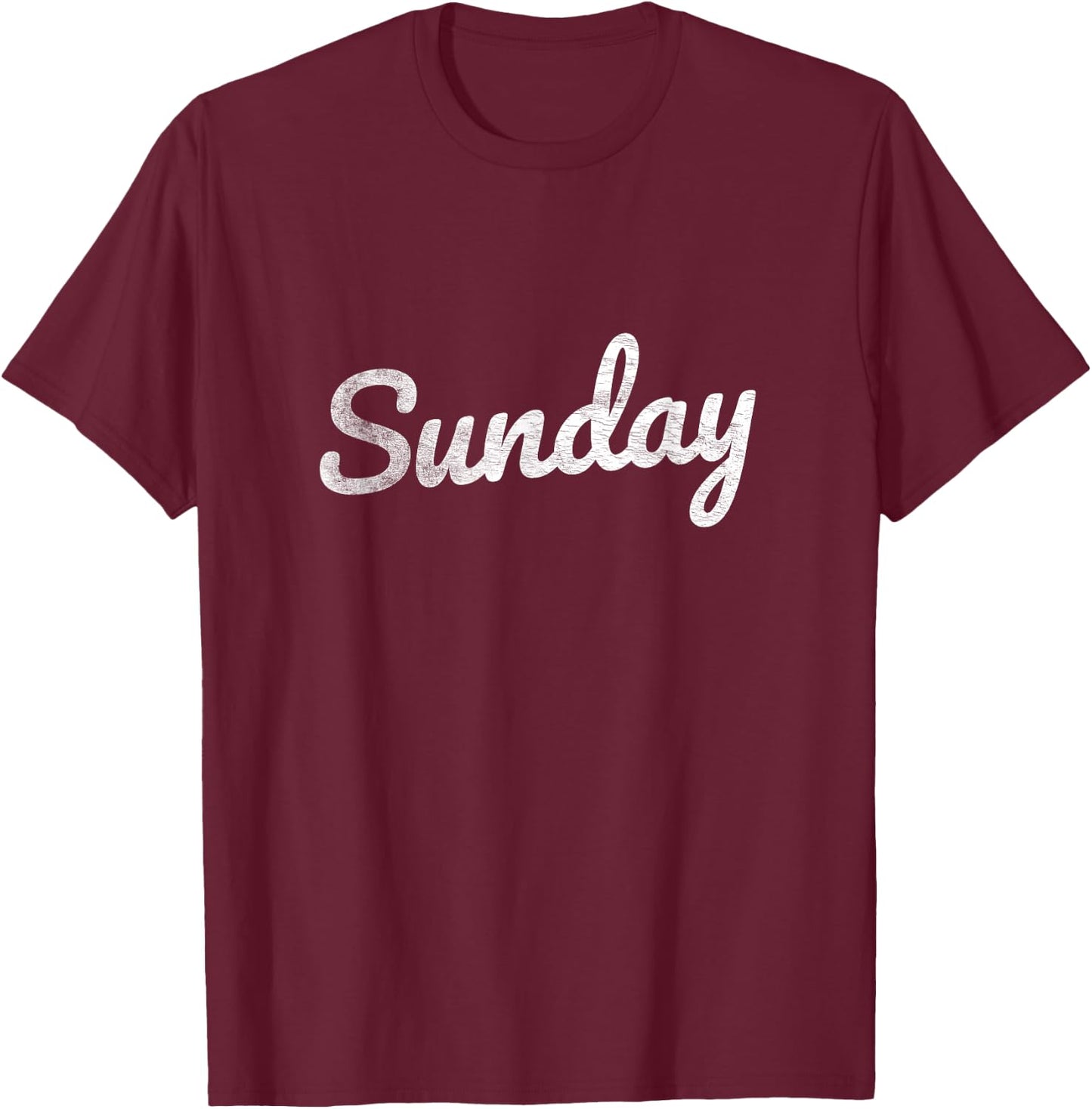 Sunday Fun Retro Days of the Week T-Shirt - T-Shirt | Maroon