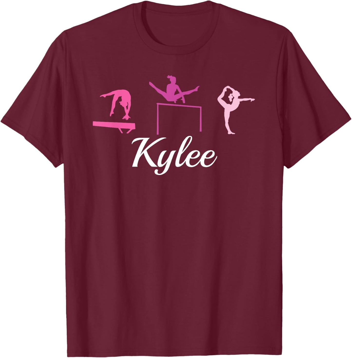 Kylee Name Gift Personalized Gymnastics T-Shirt - T-Shirt | Maroon