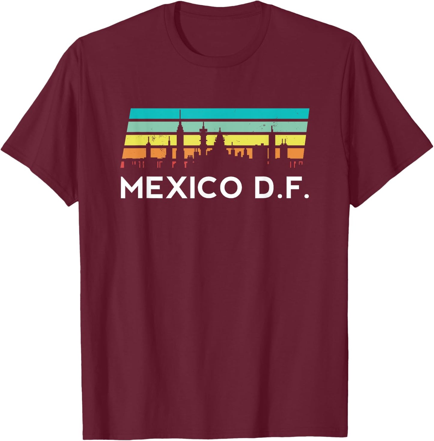 Mexico DF Retro Mexican Peso Ciudad Districto Federal Guey T-Shirt - T-Shirt | Maroon