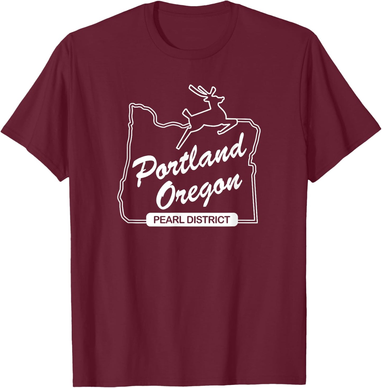 PDX Portland Oregon Sign: Pearl District - Portland Oregon T-Shirt - T-Shirt | Maroon